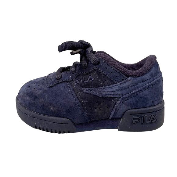 FILA Fitness Premium Blue Suede Baby Sneakers Size 5 - Picture 4 of 10